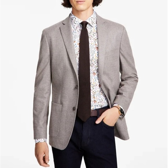 Bar Iii Mens Slim fit Sport Coat Blazer 36 R Beige Herringbone E06946